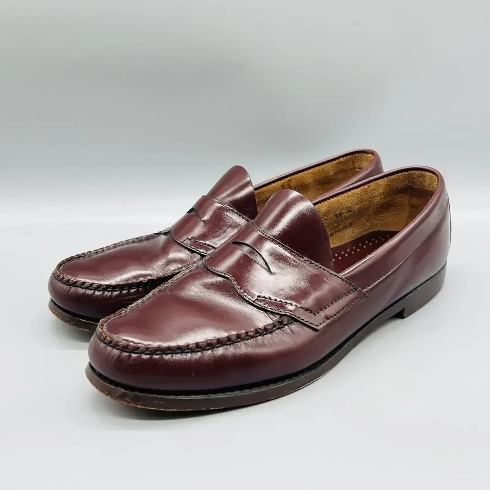 GH Bass & Co Shoes Mens 10.5 Brown Leather Weejuns Penny Loafers Slip On Dress